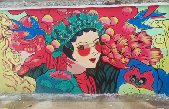 渠县墙体彩绘-网红墙