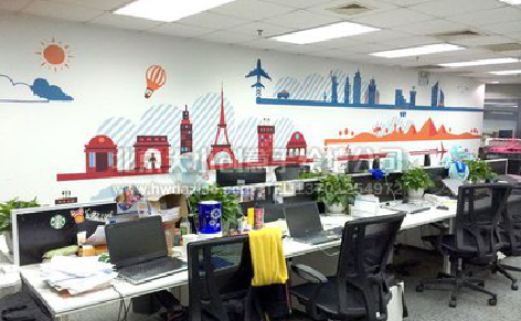 渠县教你设计办公室墙绘的方法。